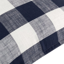 Load image into Gallery viewer, Chesil Check Cotton Outdoor Filled Cushion - Navy
