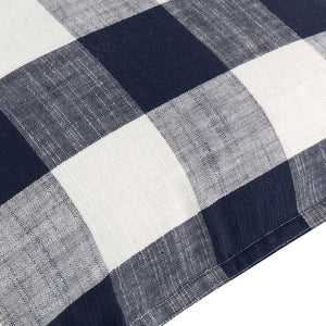 Chesil Check Cotton Outdoor Filled Cushion - Navy