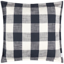 Load image into Gallery viewer, Chesil Check Cotton Outdoor Filled Cushion - Navy
