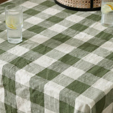 Load image into Gallery viewer, Chesil Check Tasselled 100% Cotton Throw - Moss
