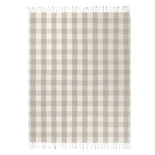 Load image into Gallery viewer, Chesil Check Tasselled 100% Cotton Throw - Natural
