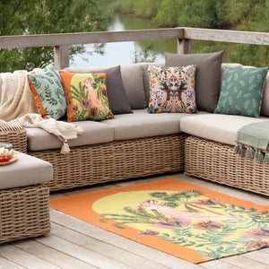 Cockatoo Outdoor Washable Rug Orange