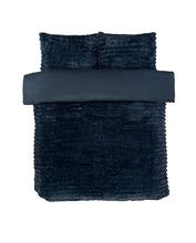 Load image into Gallery viewer, Ribbed Faux Fur Duvet Set - Charcoal
