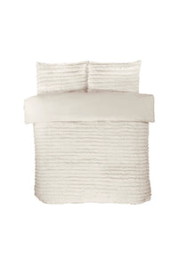 Ribbed Faux Fur Duvet Set - Cream