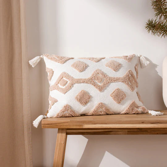 Dharma Beige Tufted Cushion Cover - Natural