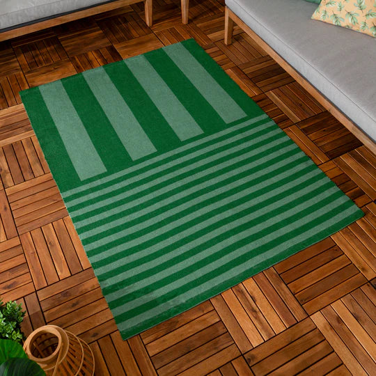 Deck Stripe Printed Indoor/Outdoor Outdoor Rug - Green