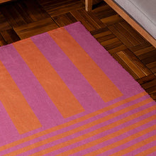 Load image into Gallery viewer, Deck Stripe Printed Indoor/Outdoor Outdoor Rug - Orange/Pink
