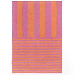 Deck Stripe Printed Indoor/Outdoor Outdoor Rug - Orange/Pink