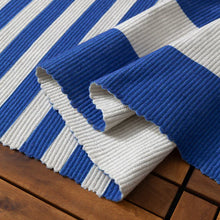 Load image into Gallery viewer, Deck Stripe Printed Indoor/Outdoor Outdoor Rug - White/Blue
