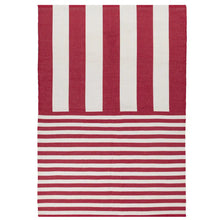 Load image into Gallery viewer, Deck Stripe Printed Indoor/Outdoor Outdoor Rug - White/Red
