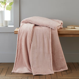 Raschel Velvet Touch Throw - Blush