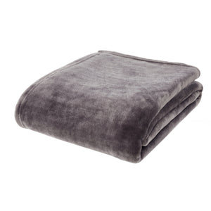 Raschel Velvet Touch Throw - Charcoal