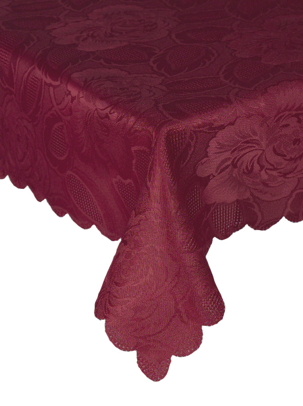 Damask Rose Wine/Burgundy Tablecloth