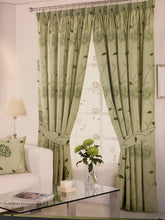 Load image into Gallery viewer, Carnation Green Lined Curtains (90&quot;x54&quot;)
