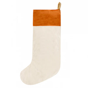 Gretel Printed Velvet Xmas Stocking Cloud dust/Ginger