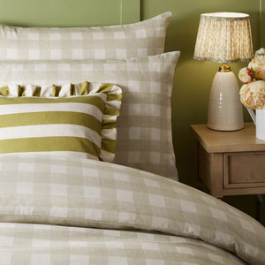 Hartsford Gingham Check Duvet Cover Set Neutral