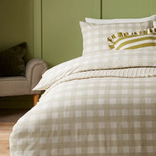 Load image into Gallery viewer, Hartsford Gingham Check Duvet Cover Set Neutral
