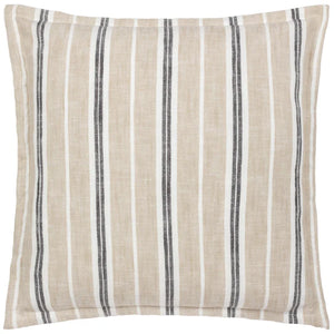 Hebble Striped Cushion - Natural/Black