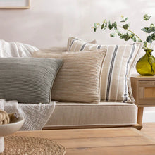 Load image into Gallery viewer, Hebble Striped Cushion - Natural/Black
