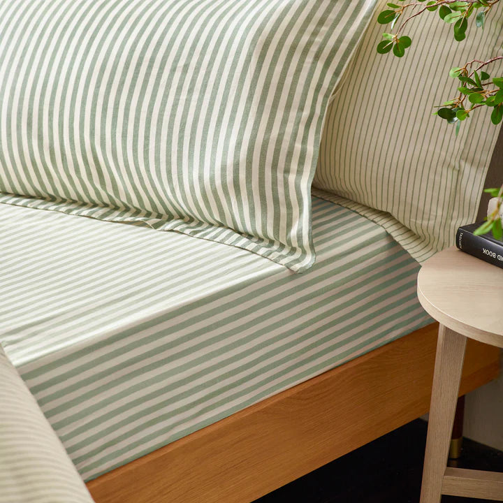 Hebden Forest Green Cotton Fitted Sheet