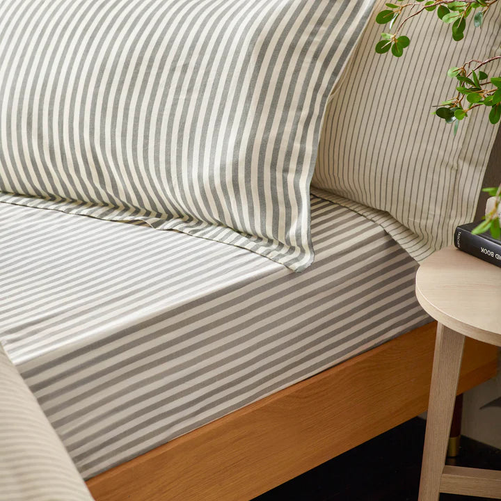 Hebden Grey Cotton Fitted Sheet