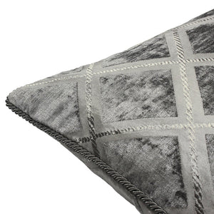 Crossed Graphite Cushion Cover