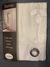 Load image into Gallery viewer, Plain Self Pattern Ivory Eyelet Top Lined Voiles ( 2 sizes)
