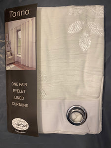 Plain Self Pattern Ivory Eyelet Top Lined Voiles ( 2 sizes)