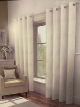 Load image into Gallery viewer, Plain Self Pattern Ivory Eyelet Top Lined Voiles ( 2 sizes)
