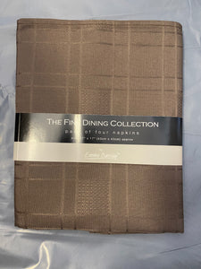 Chequers Chocolate Brown Napkins (Pack of 4)