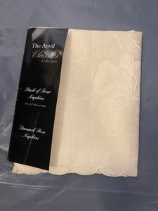 Damask Rose Cream Napkins (Pack of 4)