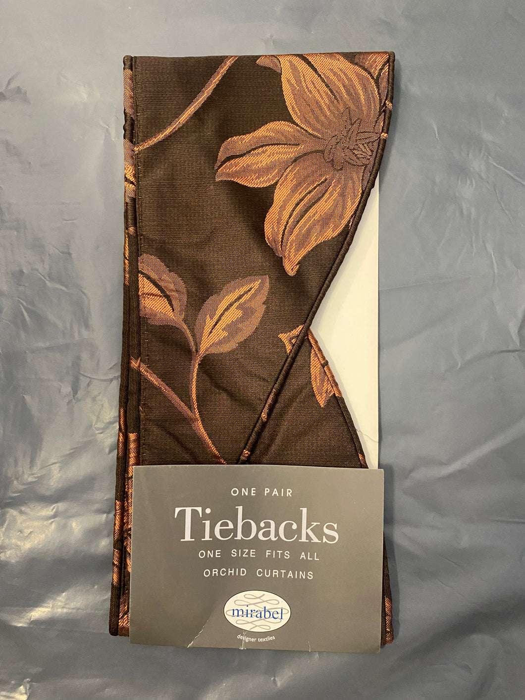 Orchid Chocolate/Terracotta Tie back pair
