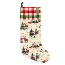 Load image into Gallery viewer, Jolly Santa Printed Velvet Christmas Stocking
