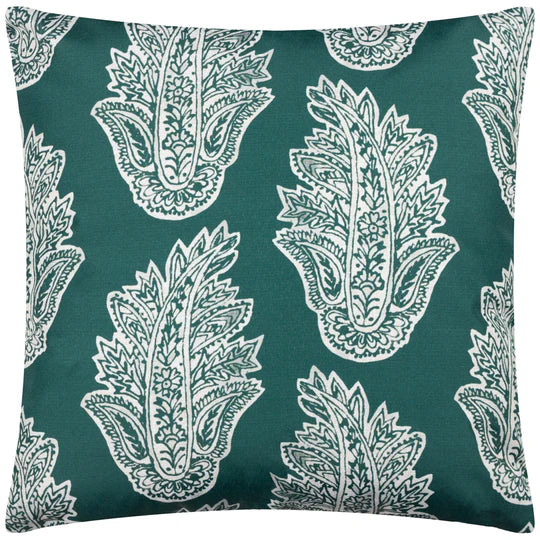 Paisley Outdoor Cushion Cover - Teal