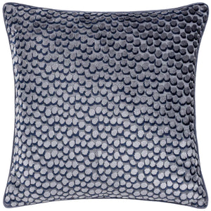 Lanzo Cut Velvet Piped Cushion - Dusk