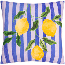 Load image into Gallery viewer, Lemons Outdoor Filled Cushion Blue
