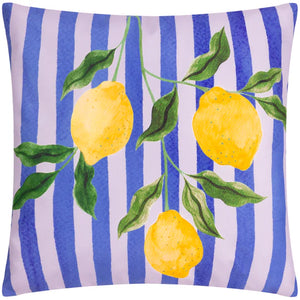 Lemons Outdoor Filled Cushion Blue