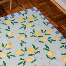 Load image into Gallery viewer, Lemons Printed Indoor/Outdoor Rug Blue
