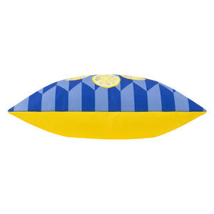Limoncello Abstract Filled Outdoor Cushion Blue