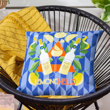 Load image into Gallery viewer, Limoncello Abstract Filled Outdoor Cushion Blue
