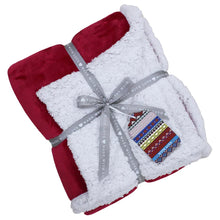 Load image into Gallery viewer, Lux Sherpa Fleece Throw Red
