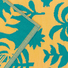 Load image into Gallery viewer, Marula Outdoor 100% Recycled Rug Yellow/Teal
