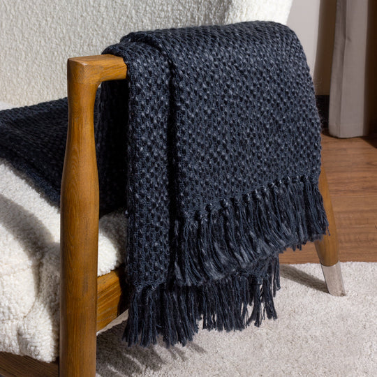Morni Woven Fringed Throw - Dusk