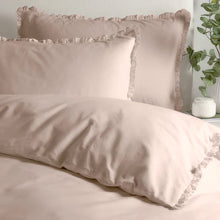 Load image into Gallery viewer, Tilly 100% Cotton Ruffle Duvet Cover Set Blush Pink
