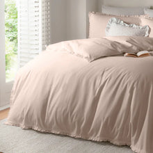 Load image into Gallery viewer, Tilly 100% Cotton Ruffle Duvet Cover Set Blush Pink
