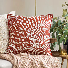Load image into Gallery viewer, Nola Abstract Piped Cushion Cover - Chestnut
