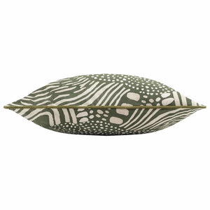 Nola Abstract Piped Cushion Cover - Olive