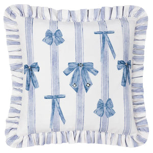 Noortje Ruffle Bows Printed Filled Cushion