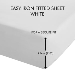 Easy Iron Percale Extra Deep Fitted Sheet - White