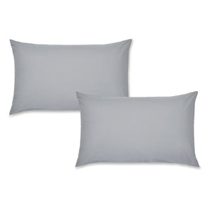 Easy Iron Percale Pillowcase Pair - Grey